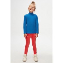 Saks Basic Kışlık Yarım Balıkçı Yaka Uzun Kollu Kız Çocuk Tişört