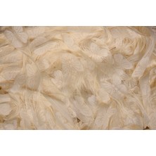 Kelebek  Model Krem Renk Ip Perde Hazır Düğmeleri Dikilmiş Ip Perde 100*280 cm