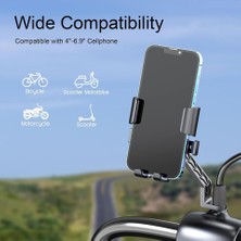 Motosiklet Telefon Tutucu Metal Bağlantı Aparatlı,ayna Bağlantılı,otomatik Kilitlemeli, Scooter, Bisiklet