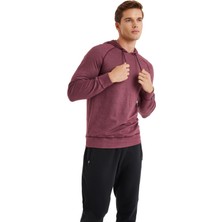 Erkek  Kapüşonlu Flash Thermal Bordo Sweatshirt C8T6N4O7