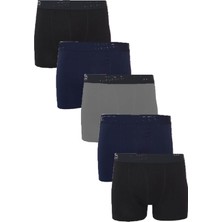 Hepsine Rakip 5li Erkek Modal Likralı Boxer Esnek Rahat Renkli Paçalı