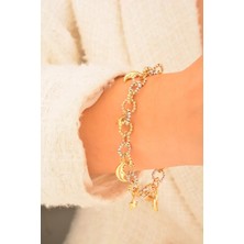 Cebeci 14 Ayar Yıldızlı Altın Şans Bilekliği