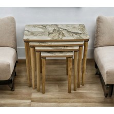 Es Zigon Sehpa 4 Lü ahşap ayaklı