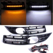 Hbemirror Ön Tampon Sis Lambaları Işık Izgara Izgaraları + Passat B6 2007-2011 Için Drl LED Su Geçirmez (Yurt Dışından)