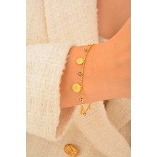 Cebeci 14 Ayar Tuğra Sıralı Altın Bileklik