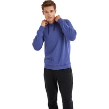Erkek  Kapüşonlu Flash Thermal Mor Sweatshirt C8T6N4O7