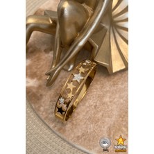 Hediyeci Market 316 L Yıldız Detaylı Bohem Gold Çelik Bileklik - HMÇB-0020