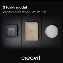 Creavit UL080 Ultra 80 cm Tezgah üstü Çanak Lavabo Beyaz