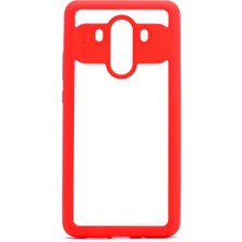 Huawei Mate 10 Pro Uyumlu Kılıf Özel Tasarım Renkli Yumuşak Silikon Kenarlı Arkası Şeffaf Kapak