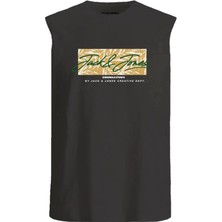 Jack & Jones Erkek Regular Fit Kolsuz Baskılı T-Shirt - 12277942
