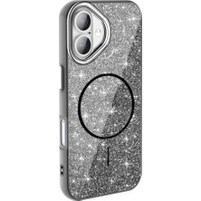 Teleplus Apple iPhone 16 Plus Kılıf Simli Glossy Okso Magsafe Özellikli Kapak