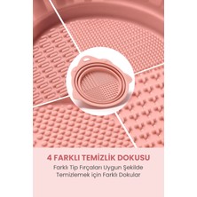Mei Silikon Makyaj Fırçası Temizleme Kabı Aparatı, Katlanabilir, Fırça ve Sünger Temizleme Matı