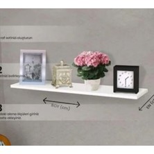 Beyaz Duvar Rafı Mdflam Parça Raf Uçan Raf 50 x 20
