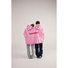 Holly Lolly Kalp Baskılı Çift Giyilir Lovebombing sweatshirt Pembe