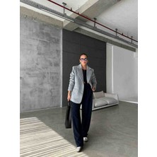 Şeyda Butik Gri Kaşe Ceket Kaban