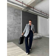 Şeyda Butik Gri Kaşe Ceket Kaban