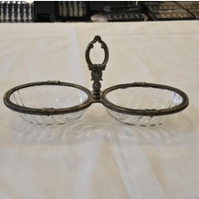 Alya Home Antik Metal Çerçeveli Ikili Çerezlik