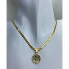 By Nur Takı Çelik Hayat Ağacı Model Kolye