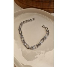 Demce İthal Tasarım Zirkon Taşlı Oval Bileklik