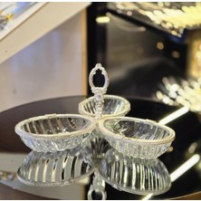 Alya Home Gümüş Metal Çerçeveli Üçlü Çerezlik