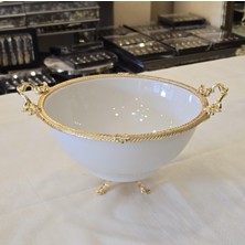 Alya Home Metal Çerçeveli Ayaklı 21 cm Porselen Salata Kasesi