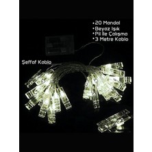 Yes Lighting 20 Mandallı Pilli Ip LED - Beyaz Işık