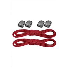 Hapshoe Akıllı Kilitli Ayarlanabilir 1 Çift Kırmızı 6 mm Lastik Pratik Bağcık