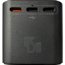 The Wlue 45W Evrensel Seyahat Adaptörü, 2 USB ve 3 Type-C Portlu, AC Priz Çevirici ve Dönüştürücü