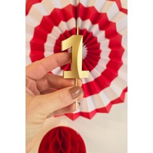 Pekshop 1 Yaş Gold Mum Rakam Pasta Mumu Yaş Mum Gold Renk
