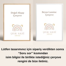 Çocuk Kalbi Atölyesi Futbolsever Renkli Erkek Bebek ve Çocuk Odası 3'lü Tablo Isim Seti, Çocuk Odası Tablosu