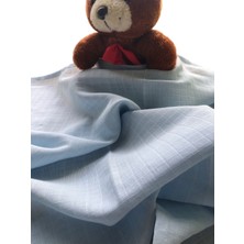 Kido & Kidos Bebek 85X75 Mavi Müslin Örtü,1 Önlük,1 Diş Kaşıyıcı,2 Mendil,5 Li TAKIM, Pamuk