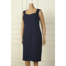 Kalın Askılı Astarlı Krep Kısa Elbise