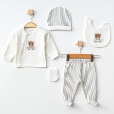 Aziz Bebe 5340 Erkek Bebek Ekru 5'li Hastane Çıkışı