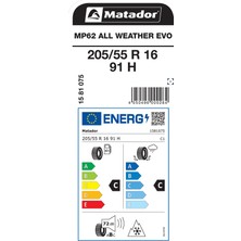 Matador 205/55 R16 91H MP62 All Weather Evo Oto 4 Mevsim Lastiği (Üretim Yılı:2025)