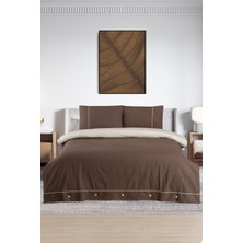 Pierre Cardin Pamuk Nevresim Takımı Biyeli Çift Kişilik Kahve-Krem