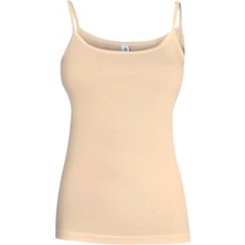 %100 Pamuk Ribana Ip Askılı Kadın Atlet Ten Rengi 6'lı Paket 470