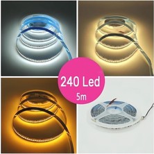 Yes Lighting Inoled Şerit LED 240 Ledli 12V 6 mm 5 Metre - 3000 K Sarı Işık