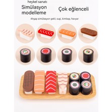 Fuding Selection Fuding Seçimi Erkek ve Kız Çocuk Ahşap Simülasyon Suşi Seti Gıda Bilişsel Pişirme Seti Oyuncaklar (Yurt Dışından)