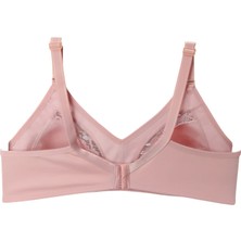 Wear Treasure Kadın Büyük Beden Dantel Detaylı 3 Kopçalı Toparlayıcı Penye Desteksiz Telsiz Kapsız Anne Sütyeni