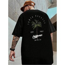 Medinenur Arka Palmiye Baskılı Basic T-Shirt