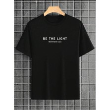 Medinenur Be The Ligt Yazı Baskılı Basic T-Shirt