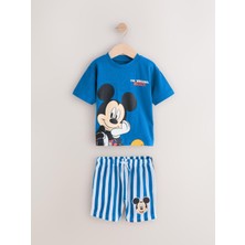 Erkek Çocuk Mickey Çizgili Şortlu Takım