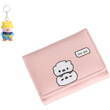 Runxi Life Hall Basit Cüzdan Sevimli Küçük Çiçek Öğrenci Cüzdanı Moda Kısa Üç Katlı Bayan Kart Tutucu (Yurt Dışından)