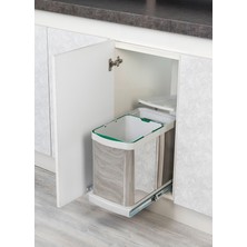 S-2395 Teleskopik Raylı Paslanmaz Gövde Çöp Kovası 16+1 Lt