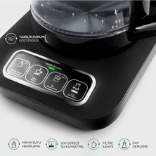 Karaca Çaysever Robotea Pro Connect 4 In 1 Konuşan Otomatik Cam Çay Mama ve Filtre Kahve Makinesi Wi-Fi-Onerous