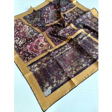 Levidor Tivil Ipek Eşarp 43979 Hardal Sarı Karışık Desen