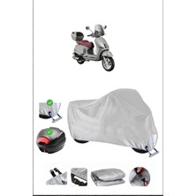 Kuba Bevely 125 Için Arka Çanta Ve Kilit Uyumlu Gri Motosiklet Branda, Güvenli