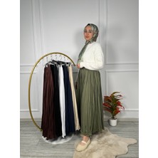 Moda 5001 Beli Lastikli Kırışık Detaylı Kroş Etek