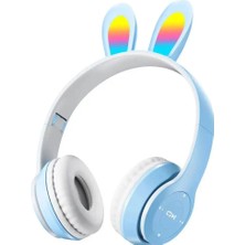 Bukrem Store P47R Tavşan Kulaklı Rgb Işıklı Bluetooth 5.0 Kablosuz Kulaklık