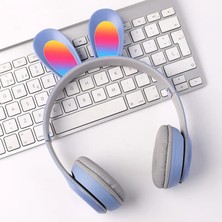 Bukrem Store P47R Tavşan Kulaklı Rgb Işıklı Bluetooth 5.0 Kablosuz Kulaklık